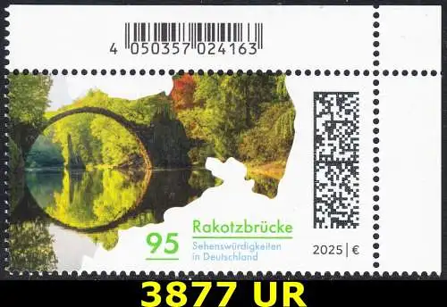 BUND 2025 Michel-# 3877 postfrisch EINZELMARKE ECKRAND oben rechts