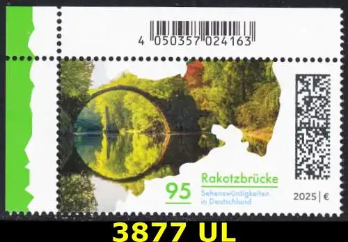 BUND 2025 Michel-# 3877 postfrisch EINZELMARKE ECKRAND oben links