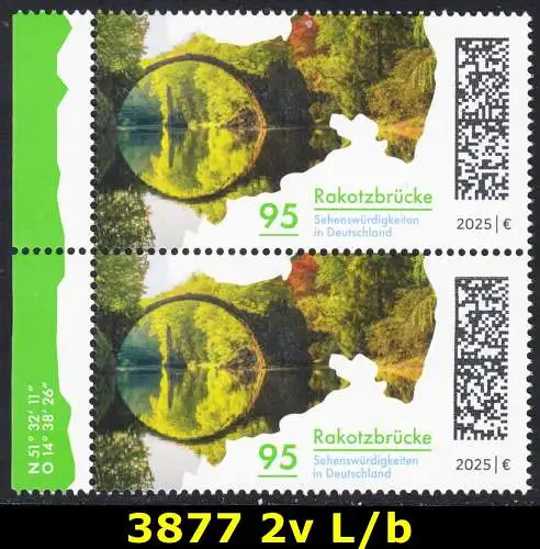 BUND 2025 Michel-# 3877 postfrisch vert.PAAR RÄNDER links (b)