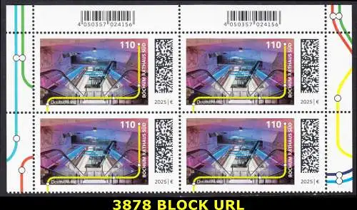 BUND 2025 Michel-# 3878 postfrisch BLOCK ECKRÄNDER oben links & rechts