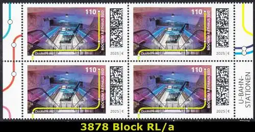 BUND 2025 Michel-# 3878 postfrisch BLOCK RÄNDER links & rechts (a)