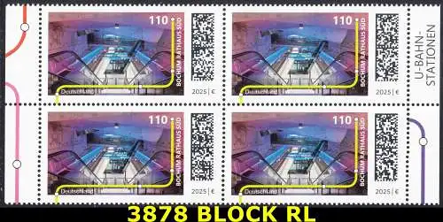 BUND 2025 Michel-# 3878 postfrisch BLOCK RÄNDER links & rechts (b)