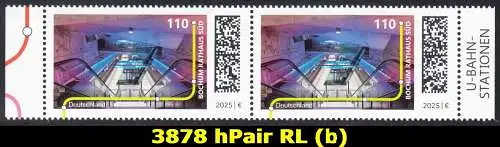 BUND 2025 Michel-# 3878 postfrisch horiz.PAAR RÄNDER rechts/links (b)