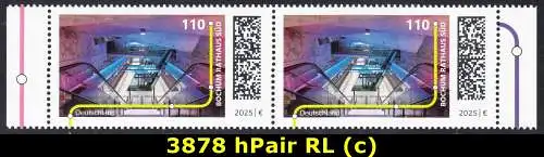 BUND 2025 Michel-# 3878 postfrisch horiz.PAAR RÄNDER rechts/links (c)