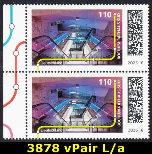 BUND 2025 Michel-# 3878 postfrisch vert.PAAR RÄNDER links (a)