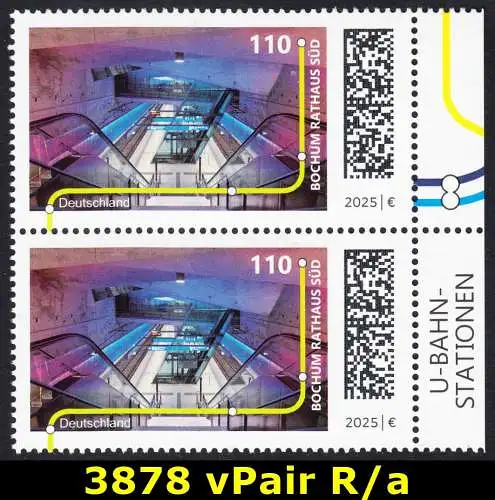 BUND 2025 Michel-# 3878 postfrisch vert.PAAR RÄNDER rechts (a)