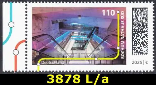 BUND 2025 Michel-# 3878 postfrisch EINZELMARKE RAND links (a)