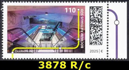 BUND 2025 Michel-# 3878 postfrisch EINZELMARKE RAND rechts (c)