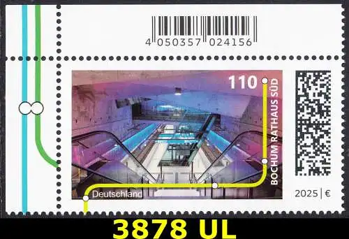 BUND 2025 Michel-# 3878 postfrisch EINZELMARKE ECKRAND oben links
