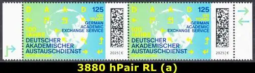 BUND 2025 Michel-# 3880 postfrisch horiz.PAAR RÄNDER rechts/links (a)