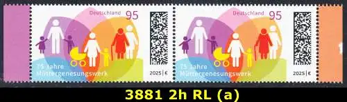 BUND 2025 Michel-# 3881 postfrisch horiz.PAAR RÄNDER rechts/links (a)
