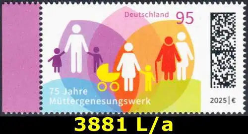 BUND 2025 Michel-# 3881 postfrisch EINZELMARKE RAND links (a)