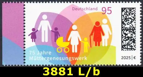 BUND 2025 Michel-# 3881 postfrisch EINZELMARKE RAND links (b)