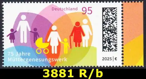 BUND 2025 Michel-# 3881 postfrisch EINZELMARKE RAND rechts (b)