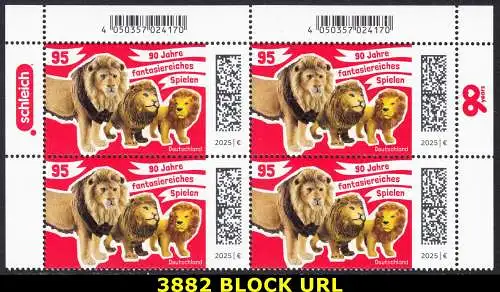 BUND 2025 Michel-# 3882 postfrisch BLOCK ECKRÄNDER oben rechts/links
