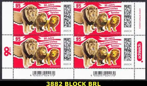 BUND 2025 Michel-# 3882 postfrisch BLOCK ECKRÄNDER unten rechts/links