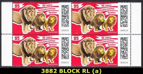 BUND 2025 Michel-# 3882 postfrisch BLOCK RÄNDER rechts/links (a)