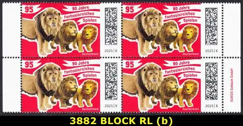 BUND 2025 Michel-# 3882 postfrisch BLOCK RÄNDER rechts/links (b)
