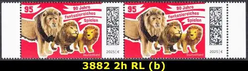 BUND 2025 Michel-# 3882 postfrisch horiz.PAAR RÄNDER rechts/links (b)