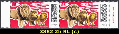 BUND 2025 Michel-# 3882 postfrisch horiz.PAAR RÄNDER rechts/links (c)