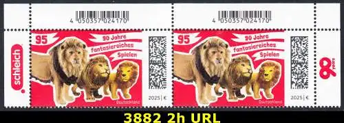 BUND 2025 Michel-# 3882 postfrisch horiz.PAAR ECKRÄNDER oben rechts/links