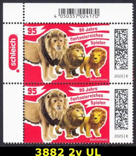 BUND 2025 Michel-# 3882 postfrisch vert.PAAR ECKRAND oben links