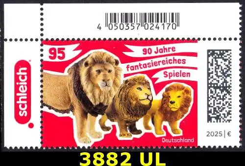 BUND 2025 Michel-# 3882 postfrisch EINZELMARKE ECKRAND oben links