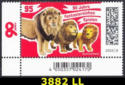 BUND 2025 Michel-# 3882 postfrisch EINZELMARKE ECKRAND unten links