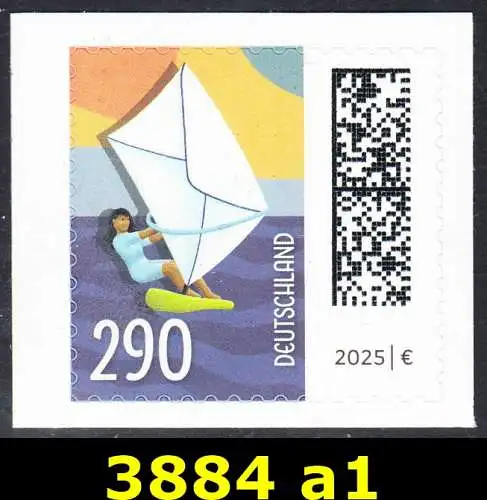 BUND 2025 Michel-# 3884 postfrisch EINZELMARKE (a1 / selbstklebend) 