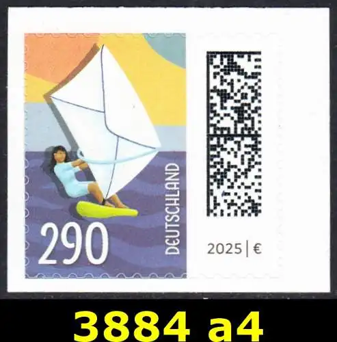 BUND 2025 Michel-# 3884 postfrisch EINZELMARKE (a4 / selbstklebend) 