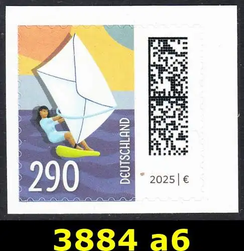 BUND 2025 Michel-# 3884 postfrisch EINZELMARKE (a6 / selbstklebend) 