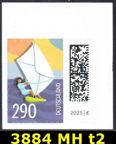 BUND 2025 Michel-# 3884 postfrisch EINZELMARKE (t2 / selbstklebend) 