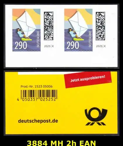 BUND 2025 Michel-# 3884 postfrisch horiz.PAAR (EAN / selbstklebend) 