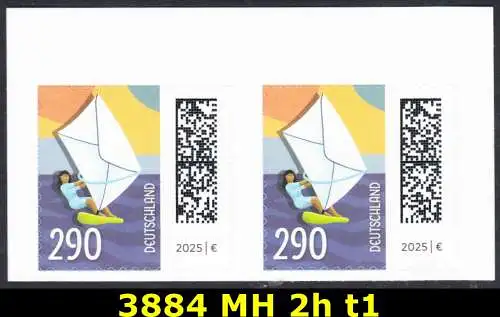 BUND 2025 Michel-# 3884 postfrisch horiz.PAAR (t1 / selbstklebend) 