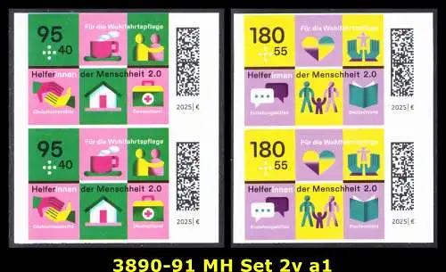 BUND 2025 Michel-# 3890-3891 postfrisch SATZ(2) vert.PAARE (a1 / selbstklebend) 