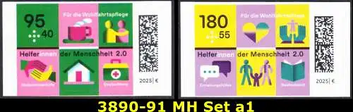 BUND 2025 Michel-# 3890-3891 postfrisch SATZ(2) EINZELMARKEN (a1 / selbstklebend) 