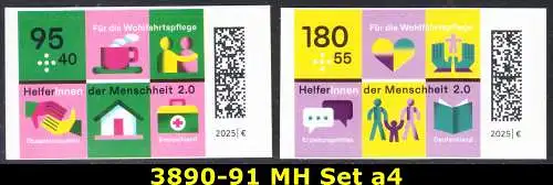 BUND 2025 Michel-# 3890-3891 postfrisch SATZ(2) EINZELMARKEN (a4 / selbstklebend) 