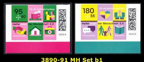 BUND 2025 Michel-# 3890-3891 postfrisch SATZ(2) EINZELMARKEN RAND unten (b1 / selbstklebend) 