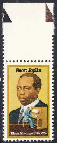 USA Michel 1634 / Scott 2044 postfrisch EINZELMARKE RAND pben (a1) - Schwarzamerikanisches Erbe: Scott Joplin, Musiker