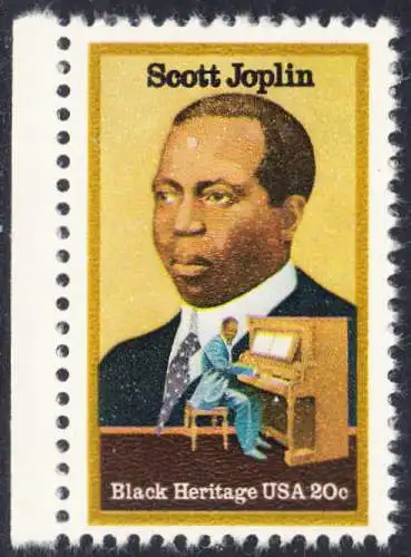 USA Michel 1634 / Scott 2044 postfrisch EINZELMARKE RAND links - Schwarzamerikanisches Erbe: Scott Joplin, Musiker