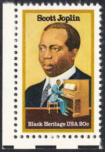 USA Michel 1634 / Scott 2044 postfrisch EINZELMARKE ECKRAND unten links - Schwarzamerikanisches Erbe: Scott Joplin, Musiker