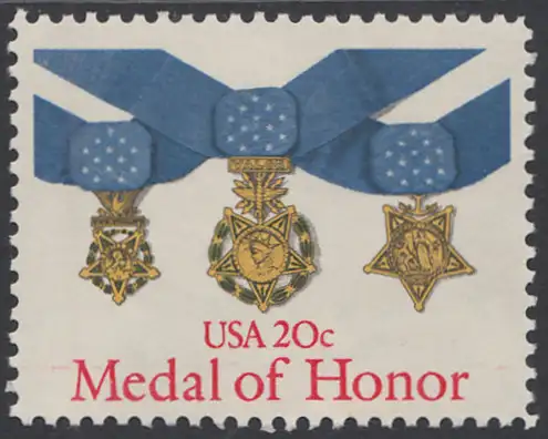 USA Michel 1633 / Scott 2045 postfrisch (Gumm.beeintr-) EINZELMARKE - Verdienstmedaillen des Heeres, der Marine und der Luftwaffe