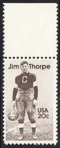 USA Michel 1697 / Scott 2089 postfrisch EINZELMARKE RAND oben (a2) - Sportler: James Francis -Jim- Thorpe (1887-1953), Leichtathlet, Football- und Baseballspieler