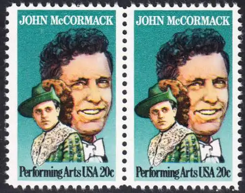 USA Michel 1699 / Scott 2090 postfrisch horiz.PAAR - Darstellende Künste und Künstler: John McCormack (1884-1945), Sänger