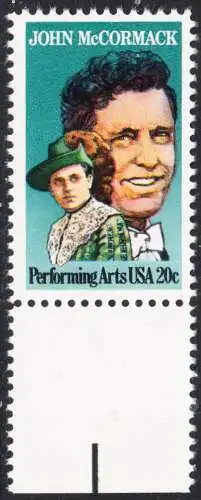 USA Michel 1699 / Scott 2090 postfrisch EINZELMARKE RAND unten (a2) - Darstellende Künste und Künstler: John McCormack (1884-1945), Sänger
