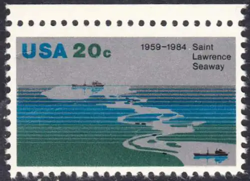 USA Michel 1700 / Scott 2091 postfrisch EINZELMARKE RAND oben - 25 Jahre St.-Lorenz-Seeweg