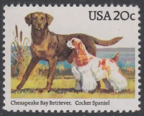 USA Michel 1709 / Scott 2099 postfrisch EINZELMARKE - Hunde