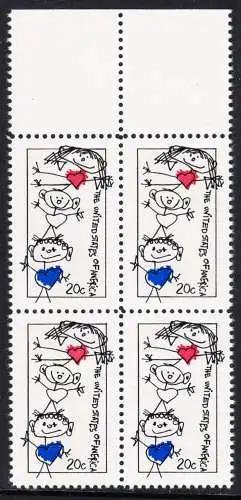 USA Michel 1713 / Scott 2104 postfrisch BLOCK RÄNDER oben - Einheit der Familie