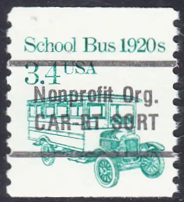 USA Michel 1755 / Scott 2123 postfrisch EINZELMARKE precancelled (a1) - Fahrzeuge: Schulbus