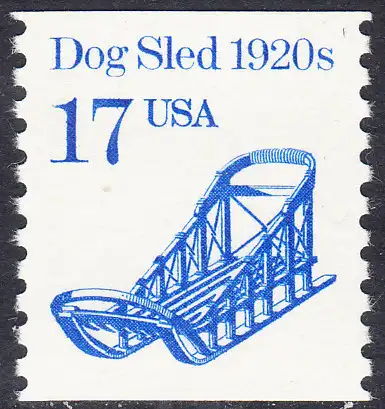 USA Michel 1843 / Scott 2135 postfrisch EINZELMARKE (a2) - Fahrzeuge: Hundeschlitten